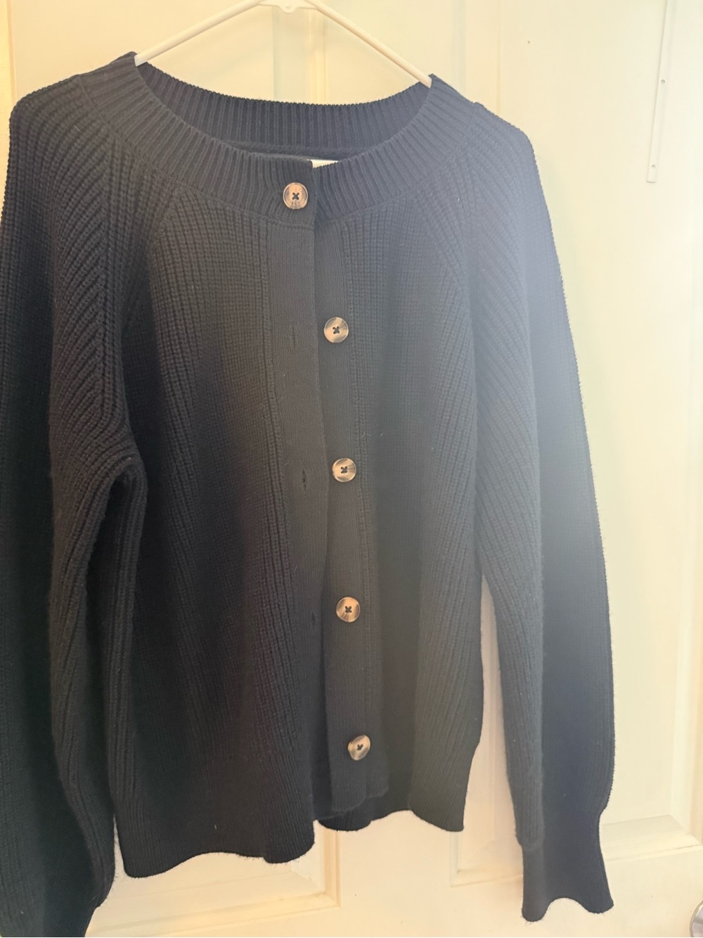 Banana Republic Black Ribbed Button-Front Women's Cardigan